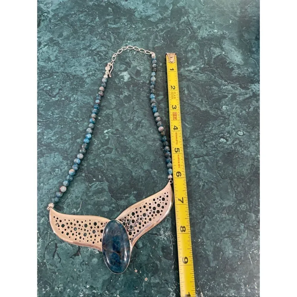 Jay King Mine Finds Sterling Silver Apatite Necklace – Statement Pendant